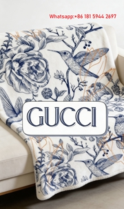 Gucci Hummingbird Toile Throw Blankets IMG_2971